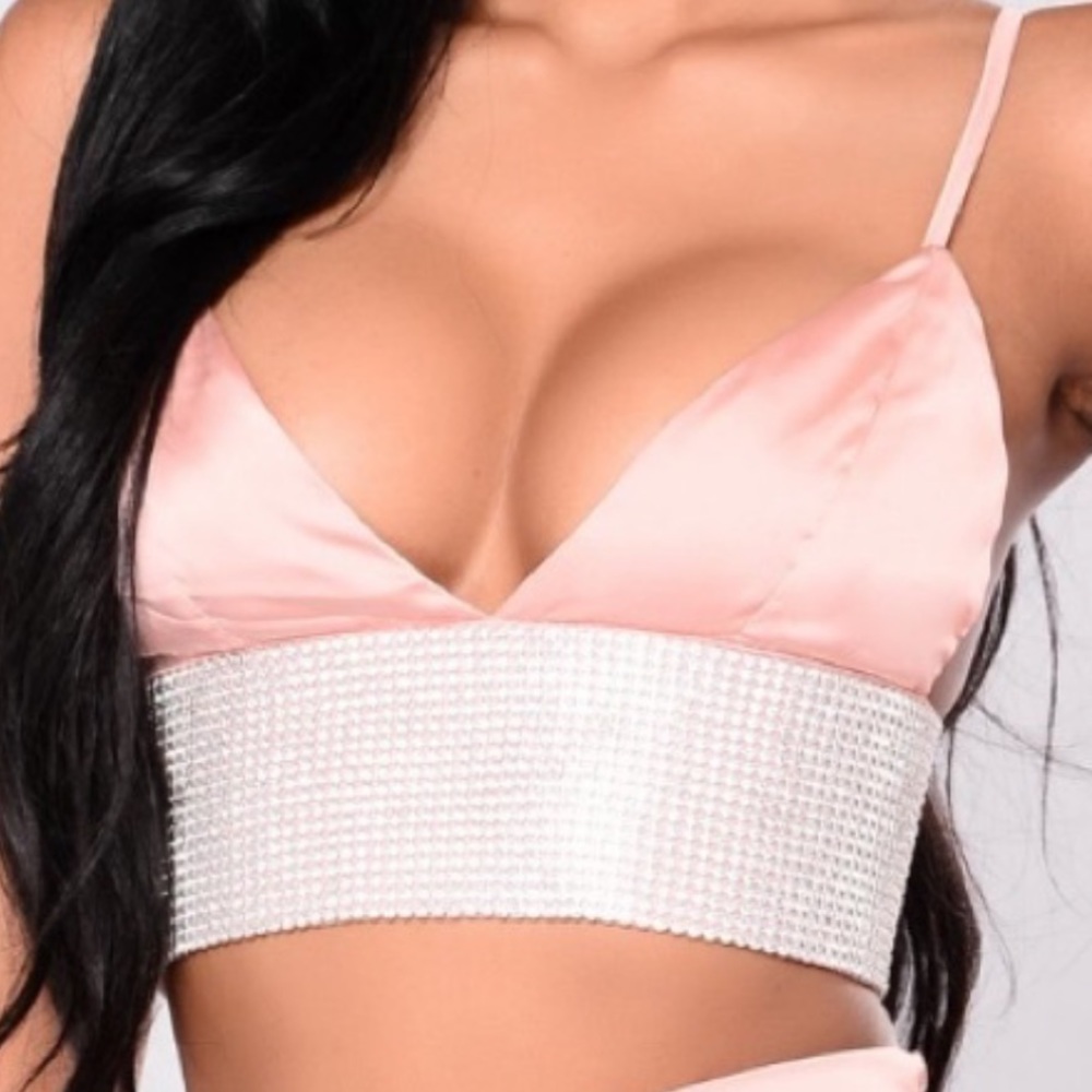 Rose gold rhinestone bralette